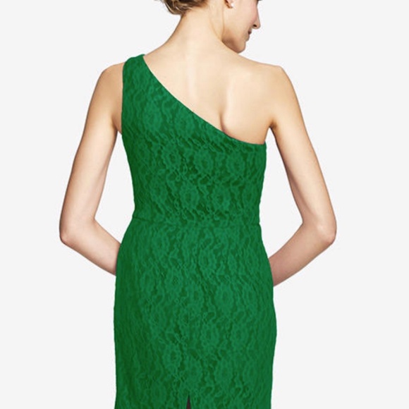 $140 Designer Minimalist One Shoulder Lace Sleeveless Mini Pencil Dress~Black~0 - Picture 5 of 7